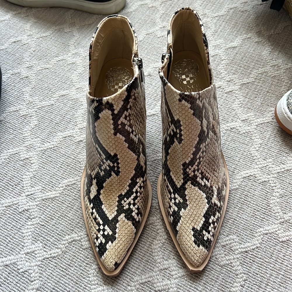 Snakeskin ankle boots